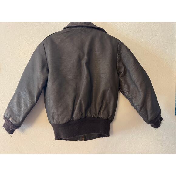 Vintage The Fonz jacket brown leather jacket kids size 6 Customized by Cooper - Picture 3 of 5
